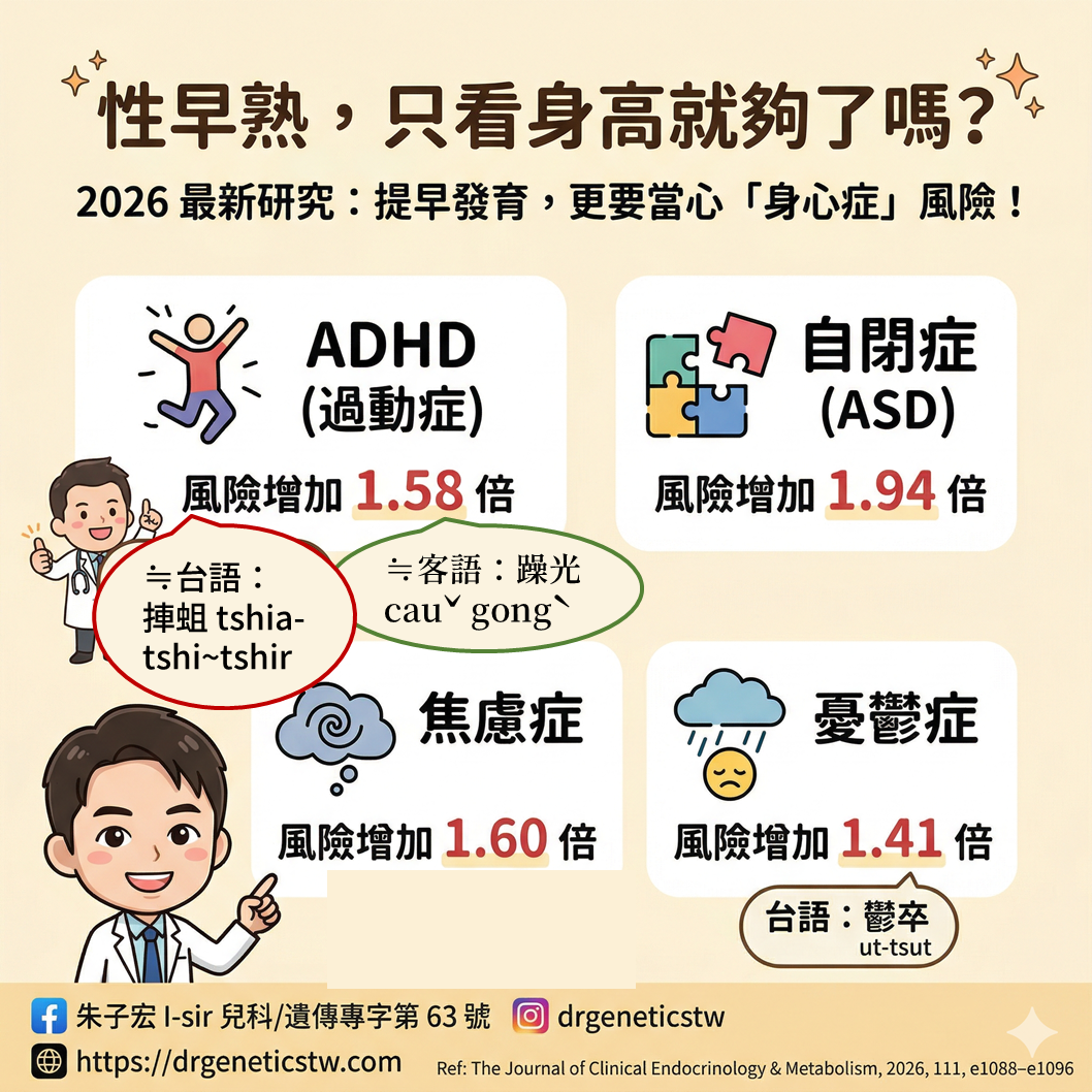 性早熟只會長不高？最新大型研究揭露：身心症風險也跟著上升！