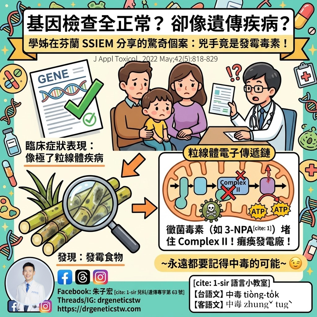 基因檢查全正常卻像遺傳病?當發霉毒素癱瘓了粒線體 (Complex II 中毒)