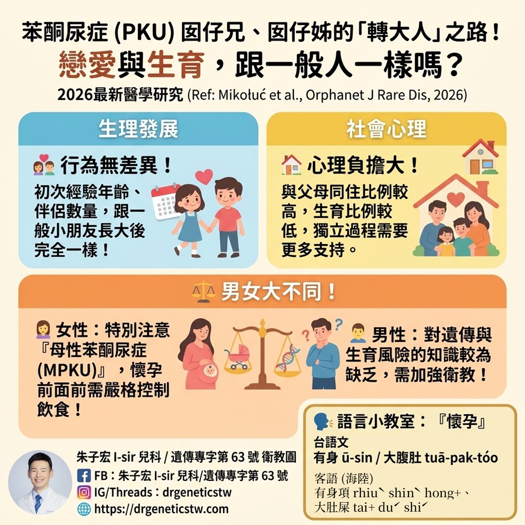 苯酮尿症 (PKU) 小朋友長大後：談戀愛與生育的真實面貌